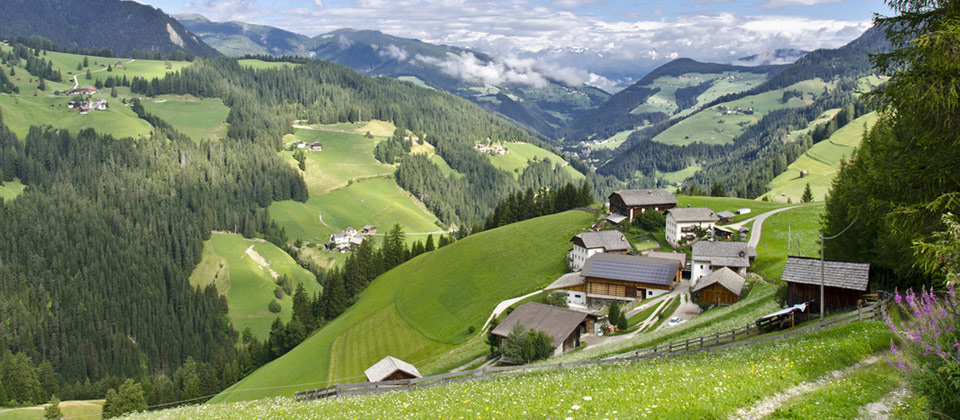 A panoramic view of the Alta Badia vale
